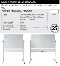 Mobile Porcelain Whiteboard Range And Specifications
